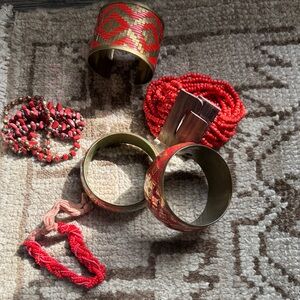 One lot of Red and Gold Bangle